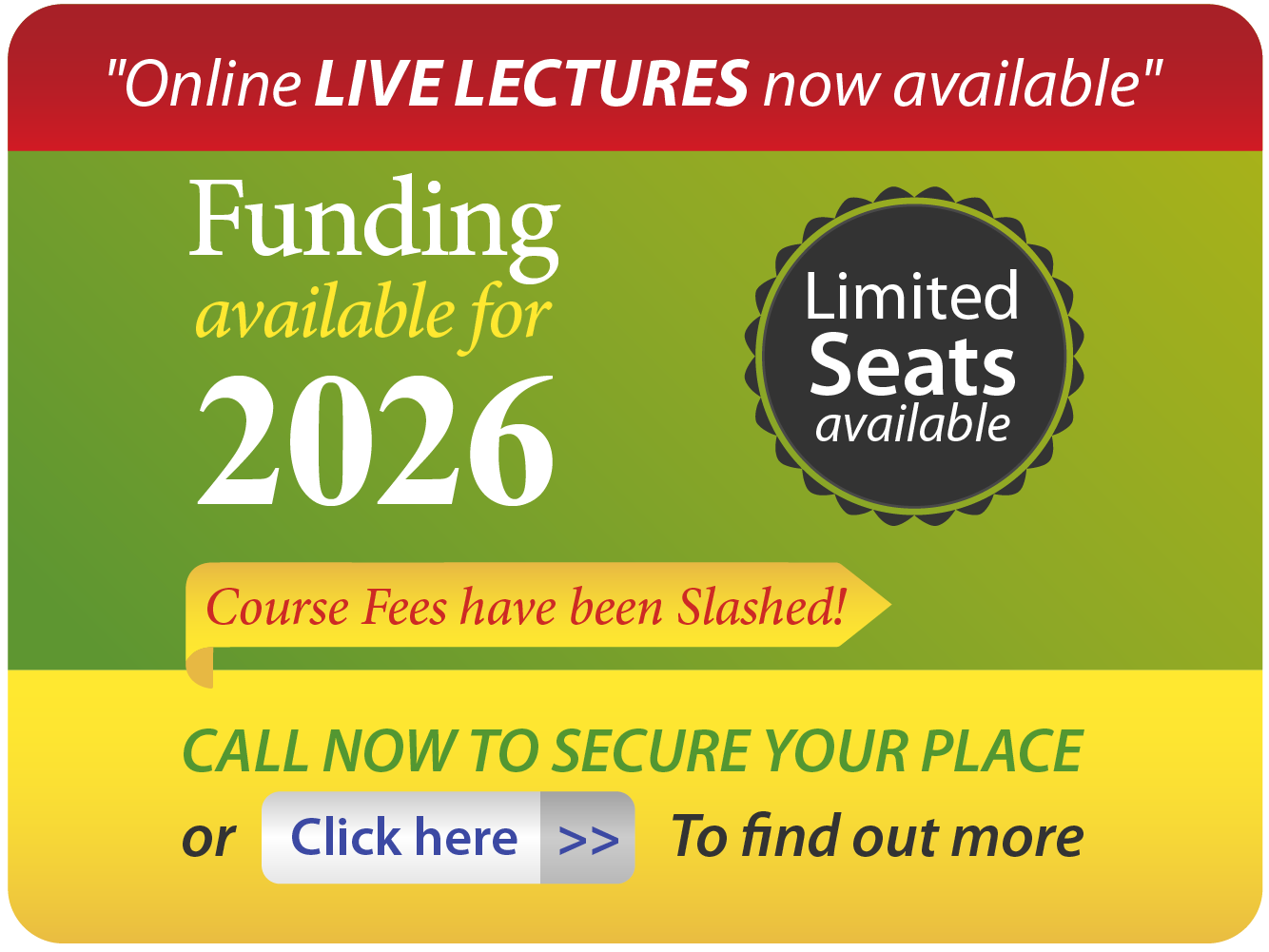 Online Live Lectures now available